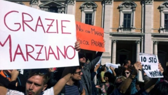 Manifestazione pro Marino a Roma