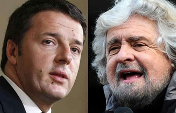 Matteo Renzi e Beppe Grillo